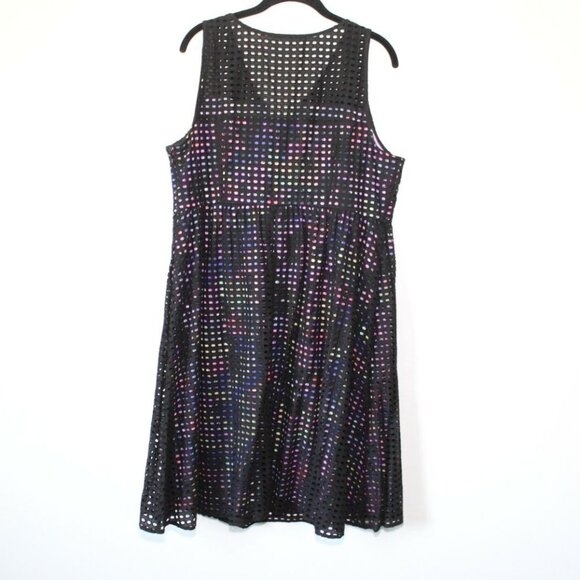 NWT Lane Bryant Perforated Eyelet Dress Black Multicolor Plus Size 18 H12952 - Picture 6 of 11